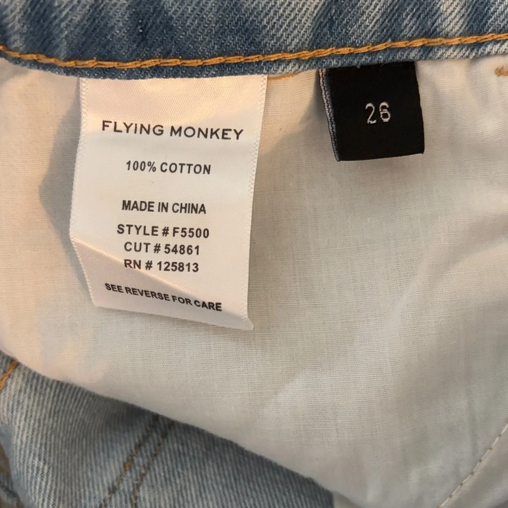 Flying Monkey High Rise Wide Leg Jeans Distressed